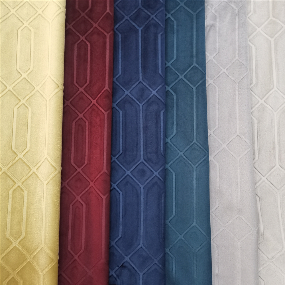 Embossed Velvet Fabric Stock For Curtain
